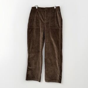 Madewell Pant Women 29 Brown Low Slung Baggy Utility Corduroy High Rise Wide Leg